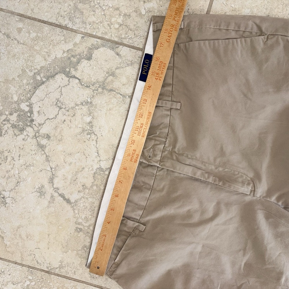 Polo Ralph Lauren Pants Mens 38x32 Khaki Beige Chino Stretch Classic Fit Cotton - Picture 6 of 7